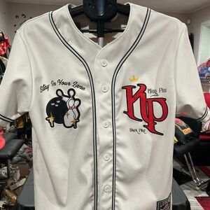 King Pins 'Stay In Your Lane' Cream Baseball Jersey